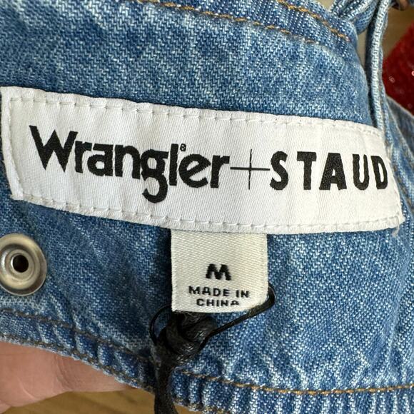 Wrangler + STAUD The Jean Cropped Denim Top Sexy Women's M New - Picture 15 of 15